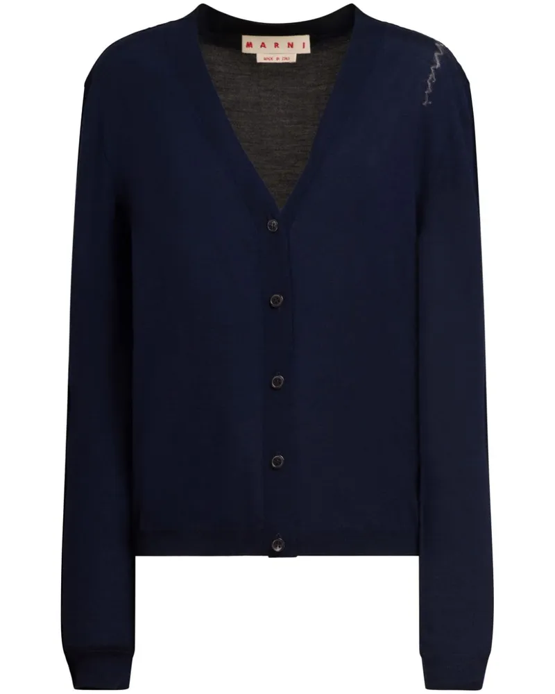 Marni Cardigan mit Logo-Stickerei - Blau Blau