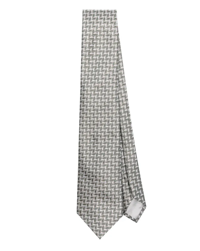 Giorgio Armani Krawatte mit geometrischem Print - Grau Grau