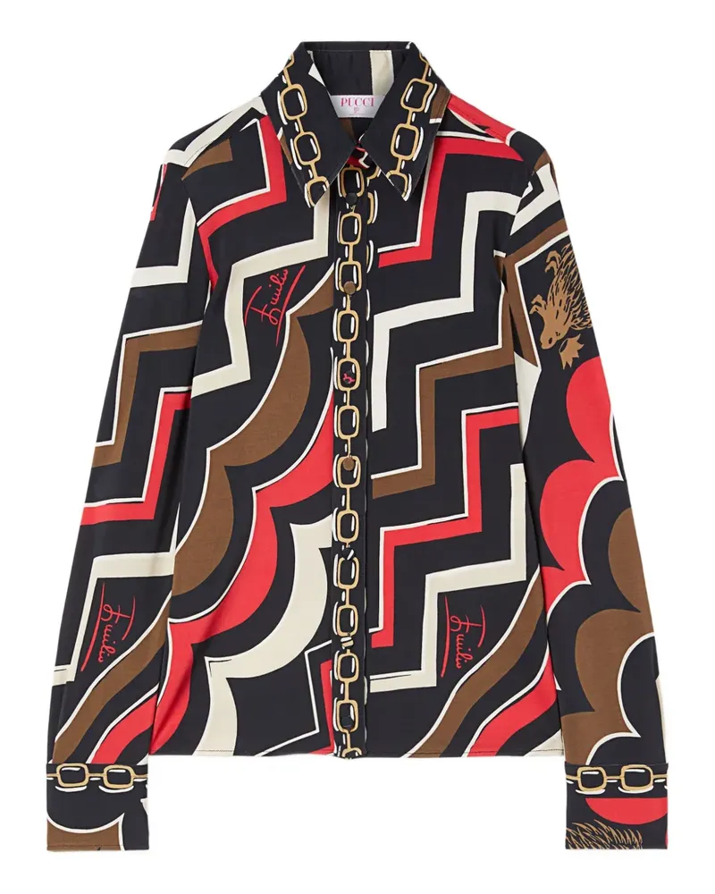 Emilio Pucci Hemd mit Istrice-Print - Schwarz Schwarz