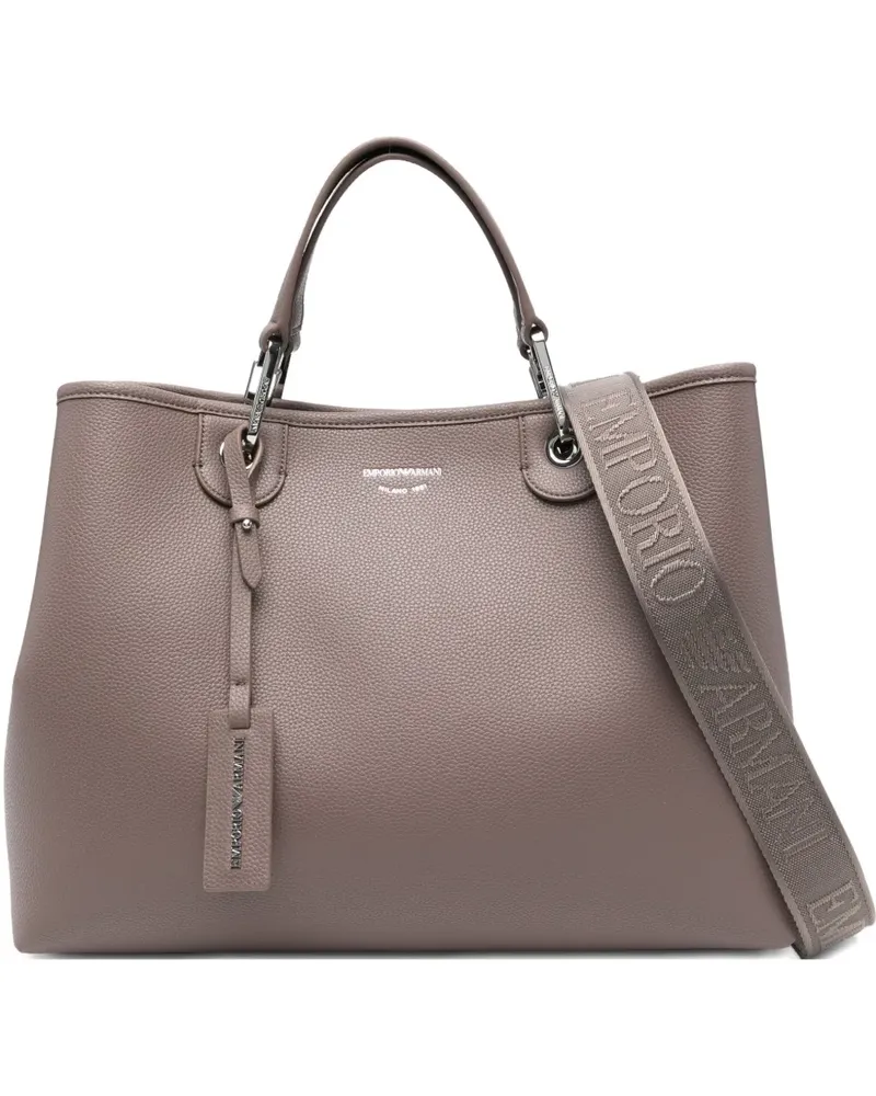 Emporio Armani Shopper mit Logo-Schild - Nude Nude