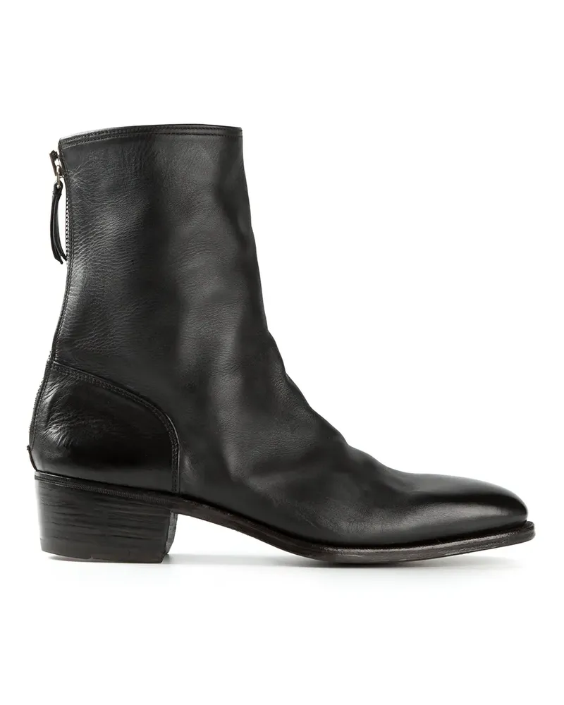 Premiata mid-heel zipped ankle boots - Schwarz Schwarz