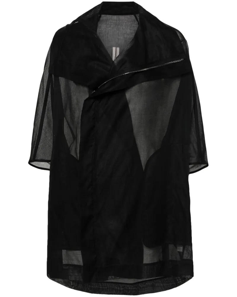 Rick Owens Semi-transparente Jacke - Schwarz Schwarz