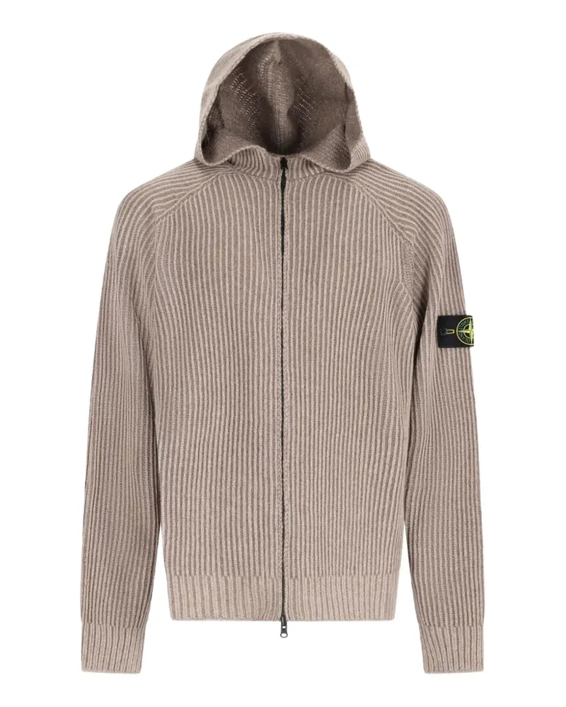 Stone Island 5100067 two-tone vanisé cashmere hoodie - Nude Nude