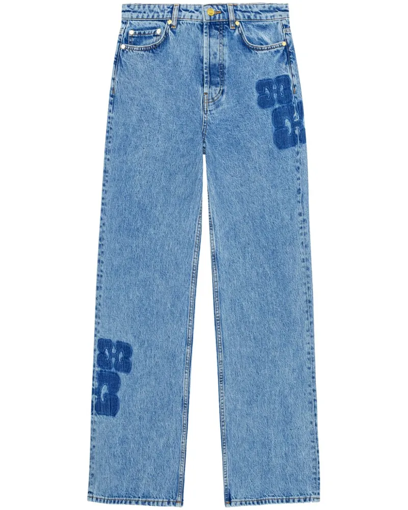 Ganni Izey Patchwork-Jeans Blau