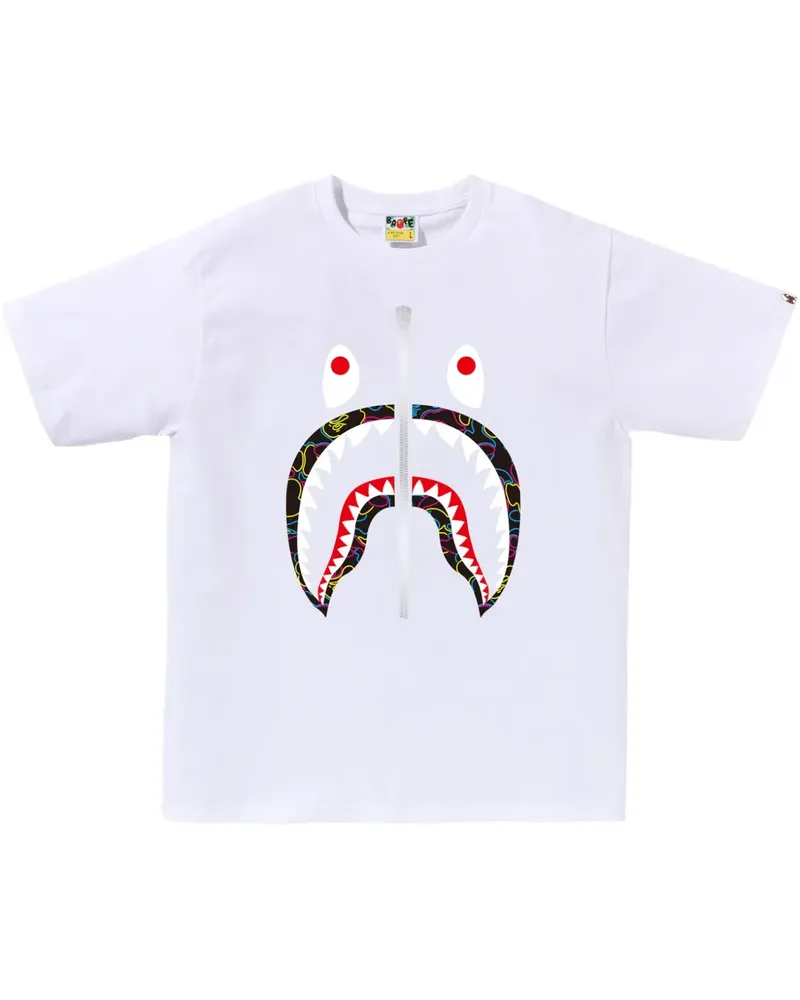 BAPE T-Shirt mit Hai-Print - Weiß Weiß