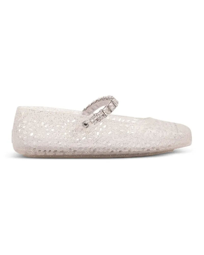 Jimmy Choo The Jelly crystal-embellished ballet flats - Weiß Weiß