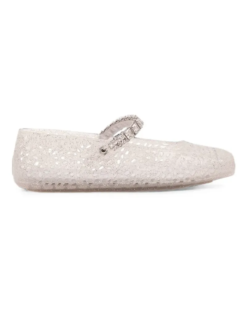 Jimmy Choo The Jelly crystal-embellished ballet flats - Weiß Weiß