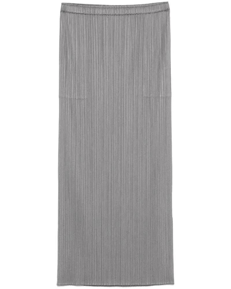 Issey Miyake Midirock mit Falten - Grau Grau