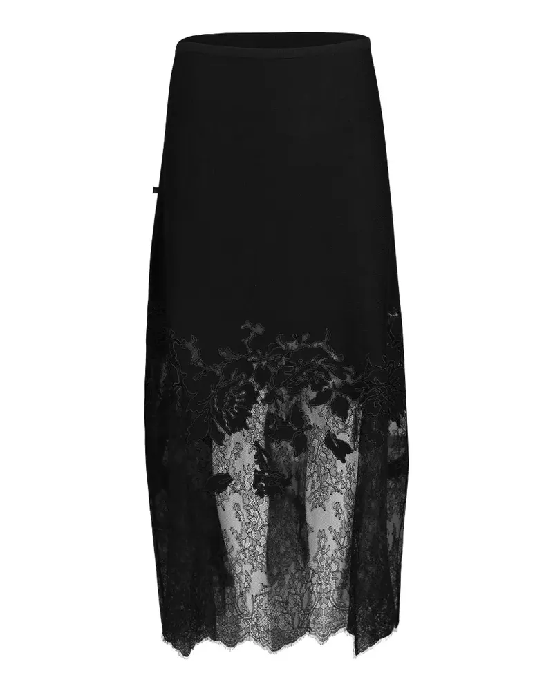 Ulla Johnson Josina Midirock mit Spitzenbesatz - Schwarz Schwarz
