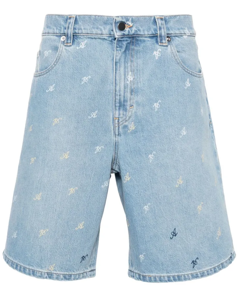 Axel Arigato Halbhohe Miles Jeans-Shorts Blau