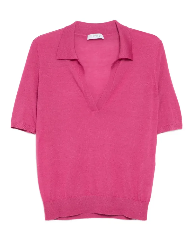 Gabriela Hearst Poloshirt mit V-Ausschnitt - Rosa Rosa