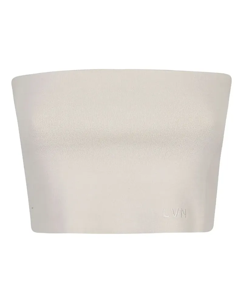 Liviana Conti logo-embroidered bandeau top - Nude Nude