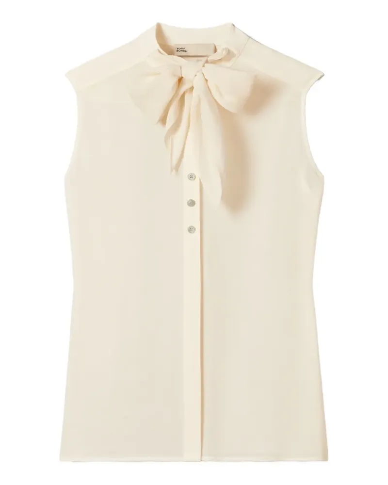 Tory Burch Ärmellose Bluse mit Schleife - Nude Nude