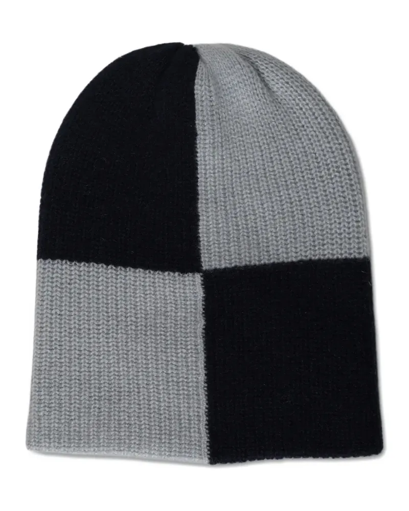 The Elder Statesman checked watchman beanie hat - Schwarz Schwarz