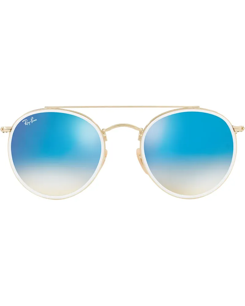 Ray Ban Runde Sonnenbrille mit Doppelsteg - Gold Gold