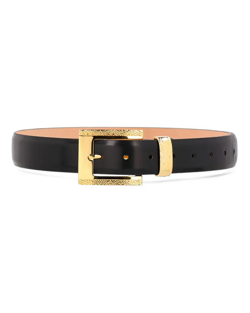 Magda Butrym engraved buckle leather belt - Schwarz Schwarz