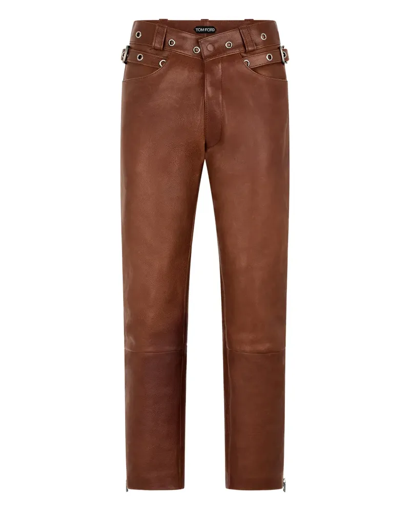 Tom Ford Lederhose mit Schnallen - Braun Braun