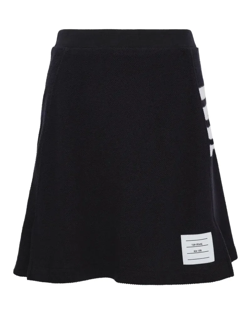 Thom Browne Pique Minirock mit 4-Streifen-Logo - Blau Blau