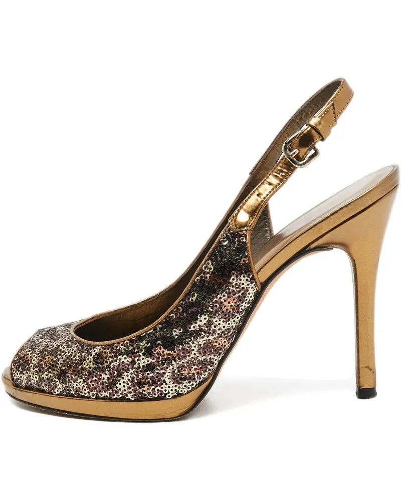 Stuart Weitzman Slingback-Sandalen mit Pailletten - Gelb Gelb