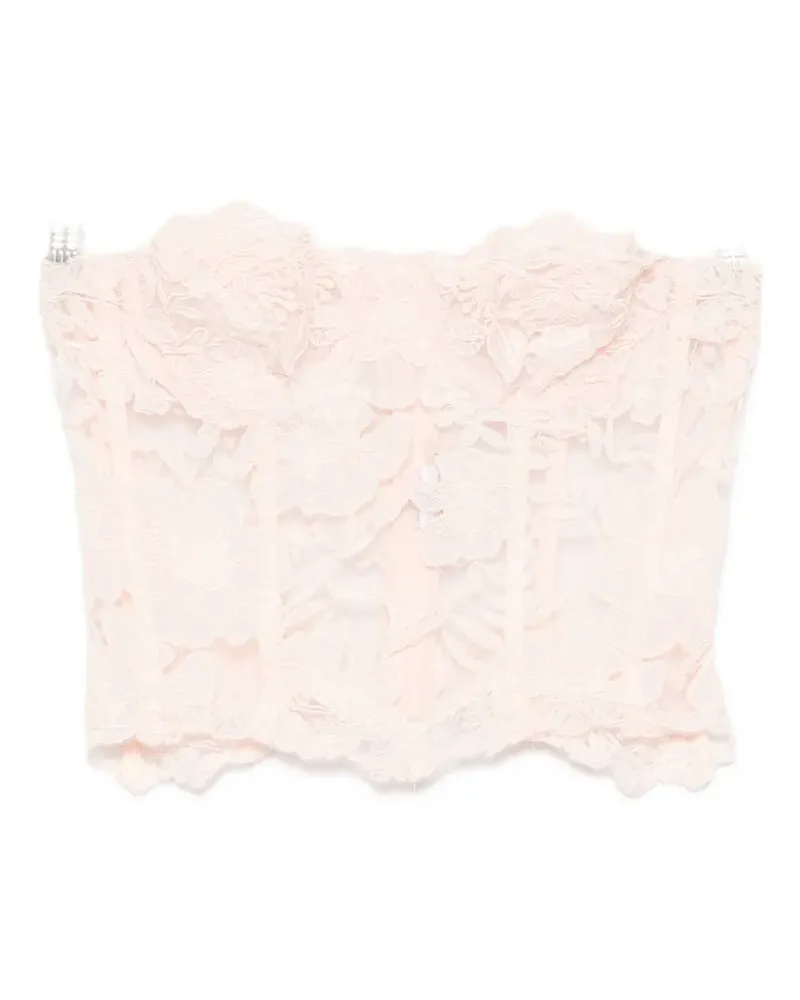 Ermanno Scervino floral-lace strapless top - Rosa Rosa