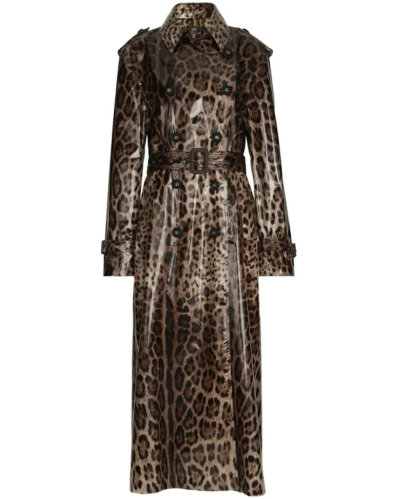 Dolce & Gabbana Mantel mit Leoparden-Print - Braun Braun