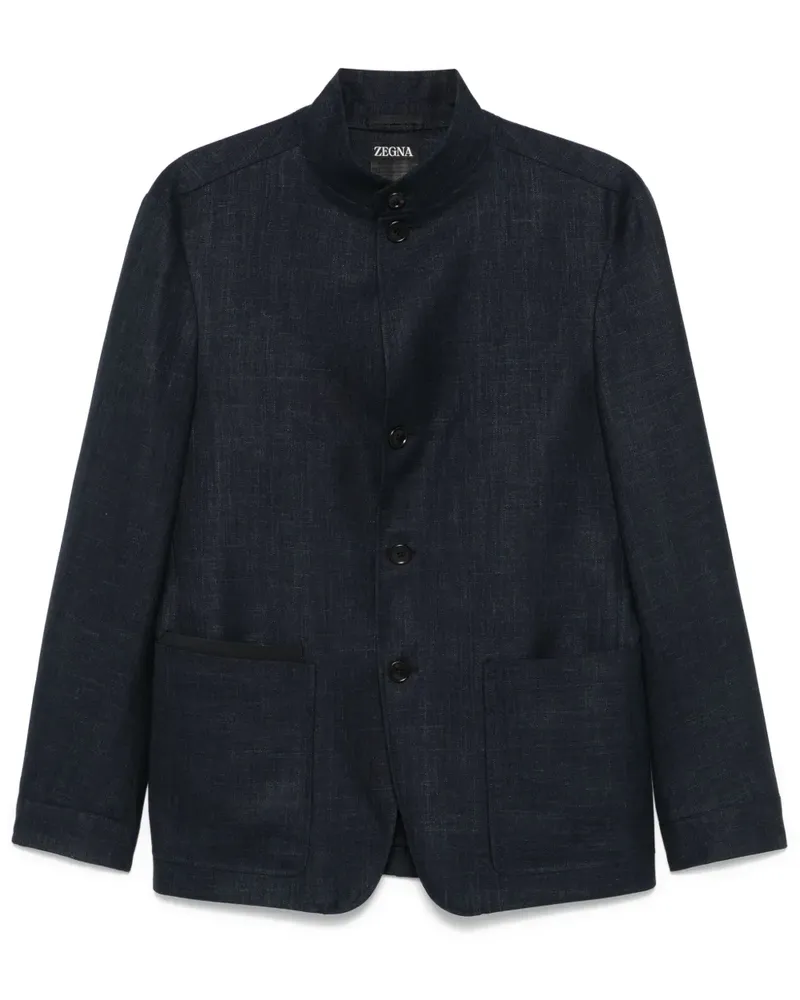 Ermenegildo Zegna Jacke mit Slub-Struktur - Blau Blau