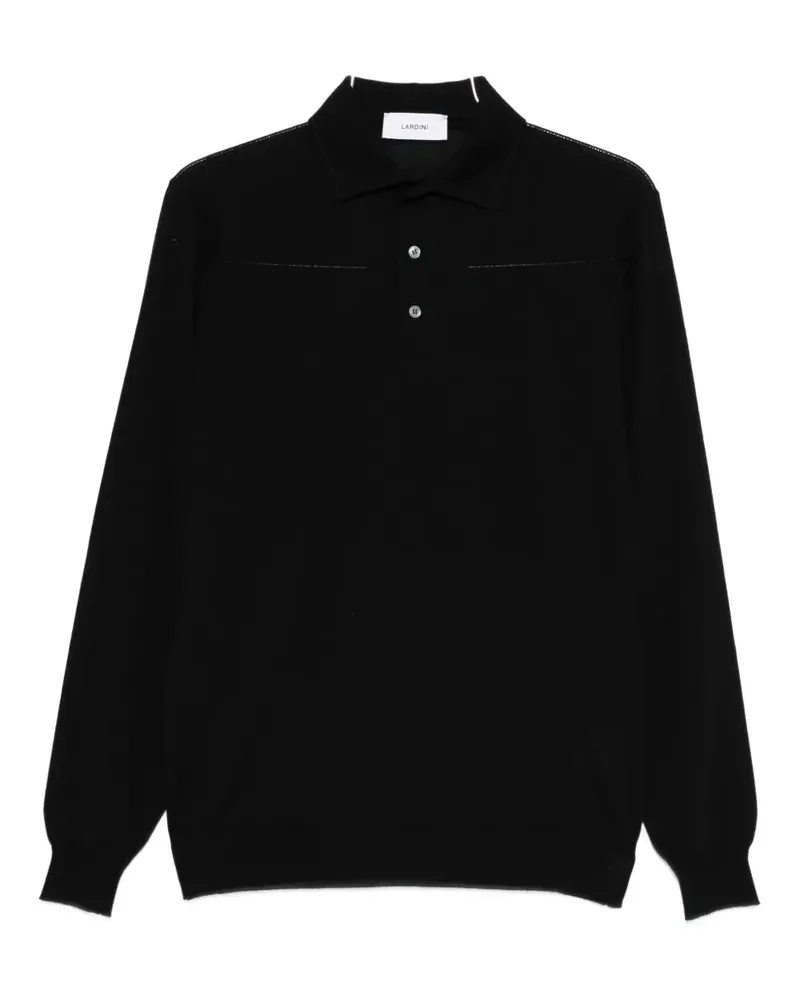 LARDINI Langärmeliges Poloshirt - Schwarz Schwarz