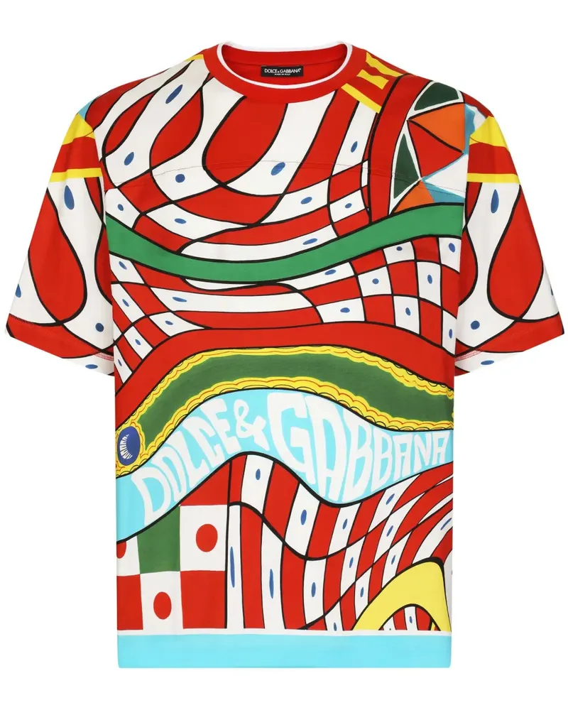 Dolce & Gabbana T-Shirt mit grafischem Print - Rot Rot