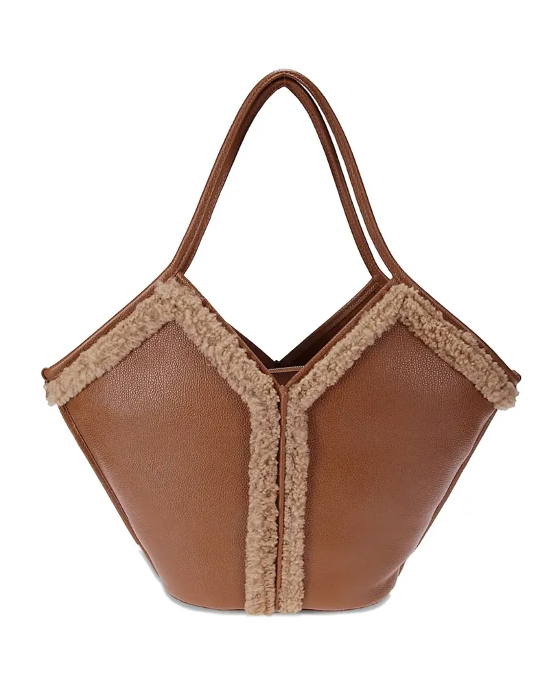 HEREU Tote Bag mit Shearling-Besatz - Braun Braun