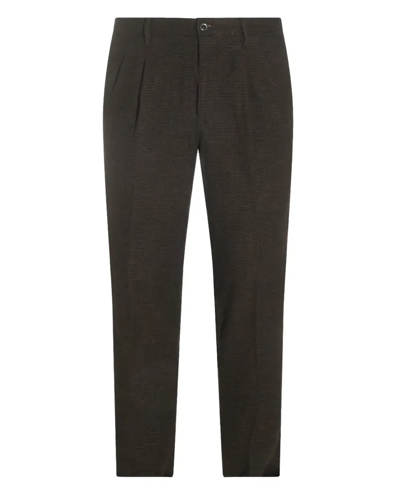 Incotex Karierte Hose mit Bundfalten - Braun Braun