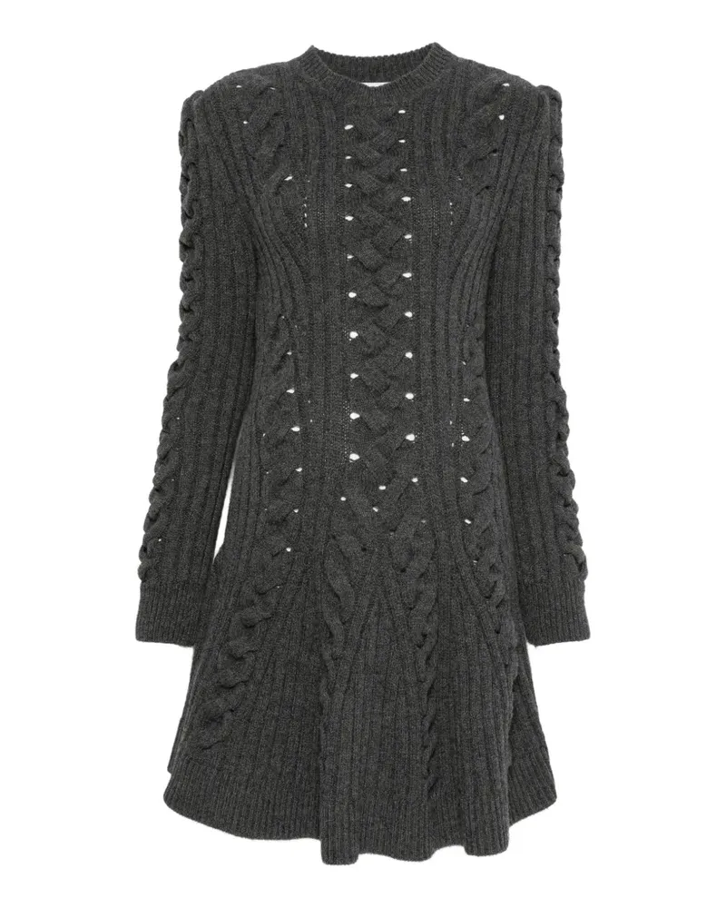 Alexander McQueen Pointelle-Kleid mit Zopfmuster - Grau Grau