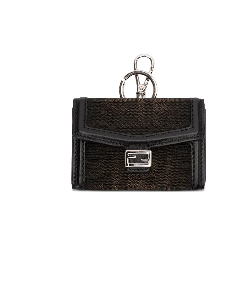 Fendi logo-motif keyring wallet - Schwarz Schwarz