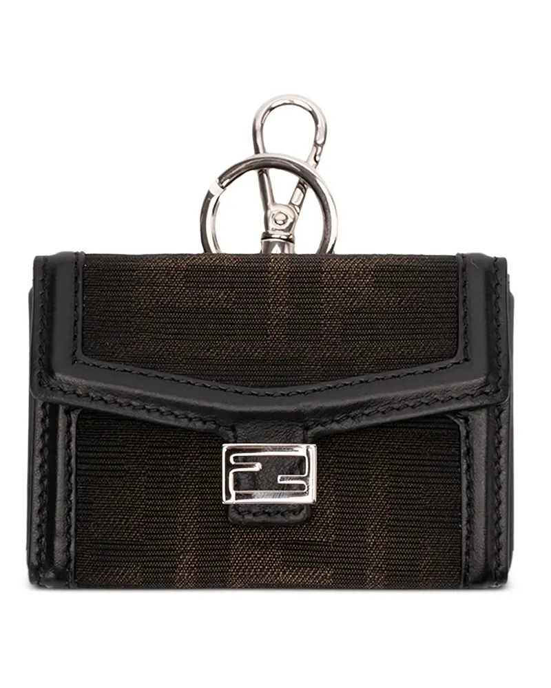 Fendi logo-motif keyring wallet - Schwarz Schwarz