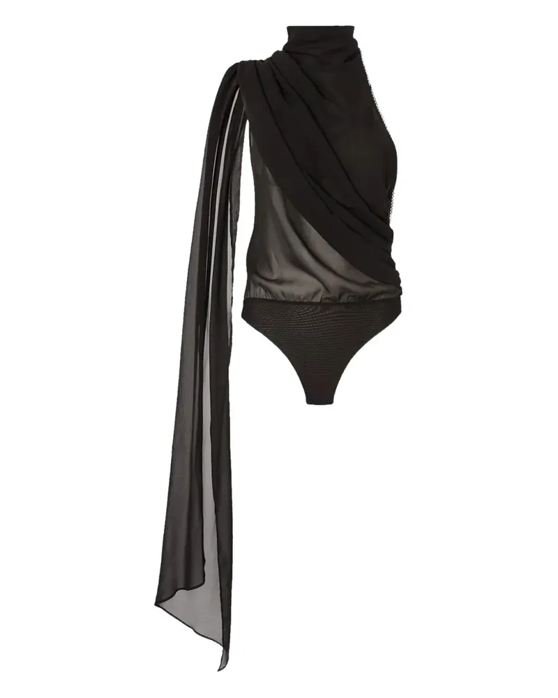 ANDAMANE Drapierter Cape-Body - Schwarz Schwarz
