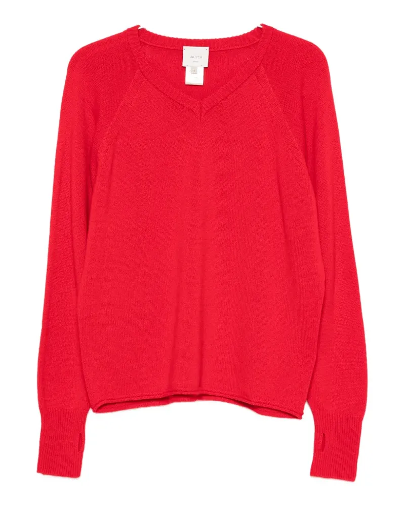 ALYSI V-neck cashmere knit - Rot Rot