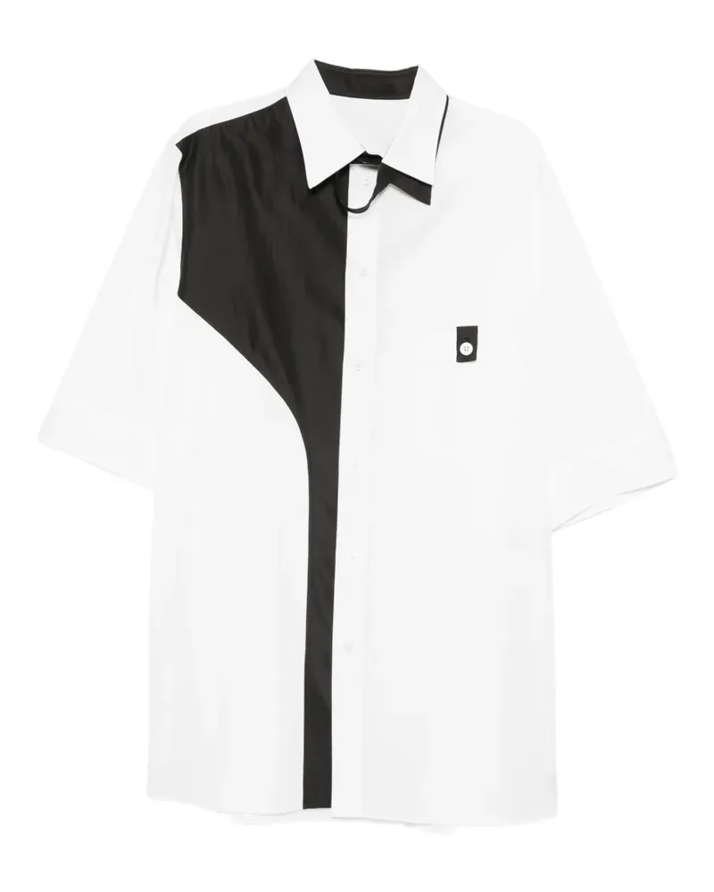 Yohji Yamamoto colour-block short-sleeve shirt - Weiß Weiß