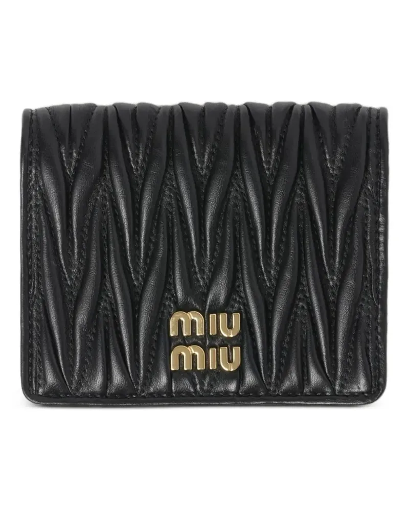 Miu Miu Kleines Portemonnaie aus Matelassé-Leder - Schwarz Schwarz