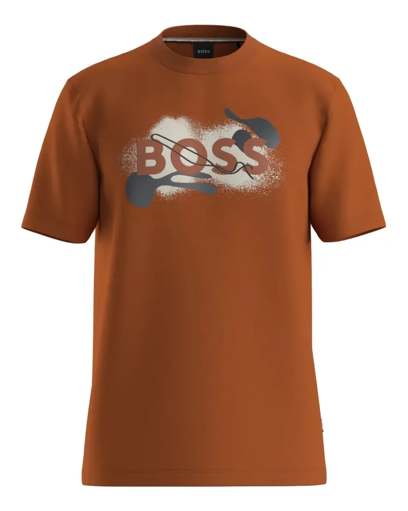 HUGO BOSS T-Shirt mit Logo-Print - Braun Braun