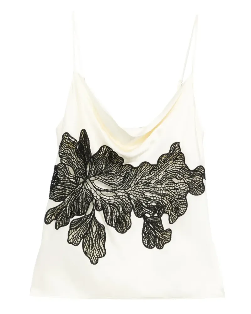 Patrizia Pepe lace-detail sleeveless top - Nude Nude