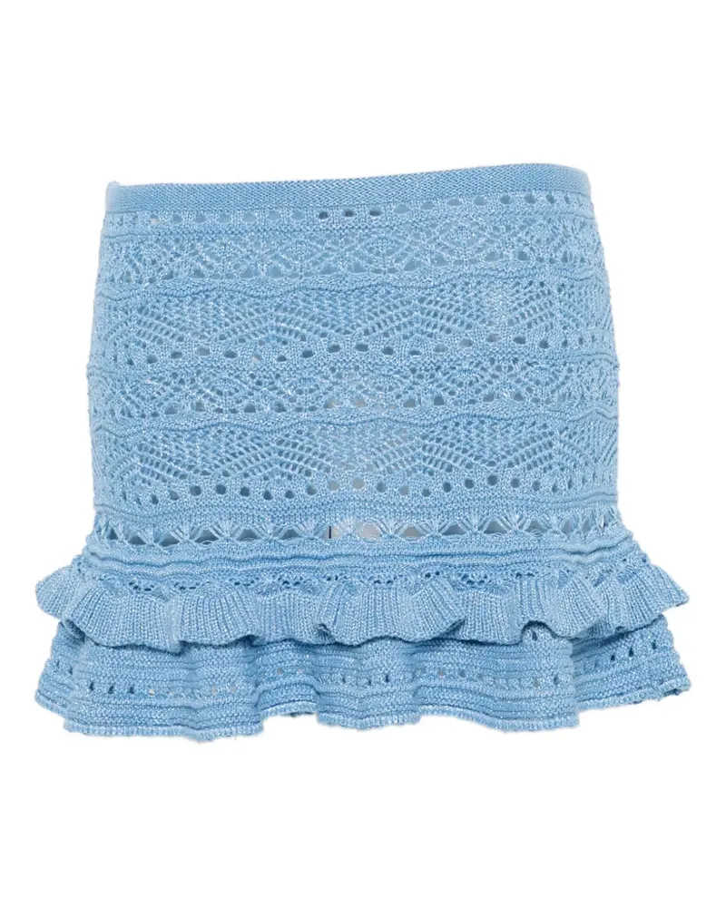 Retrofête Florrie ruffled crochet mini skirt - Blau Blau