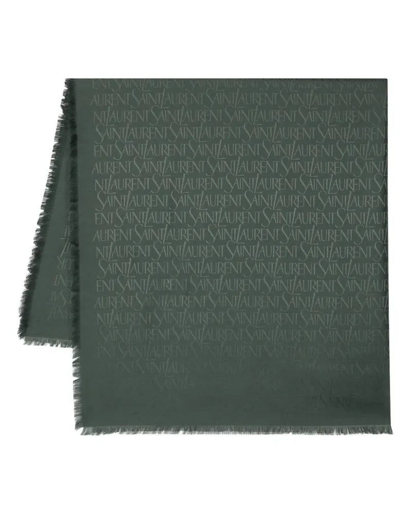 Saint Laurent Schal mit Jacquardmuster - Grün Grün