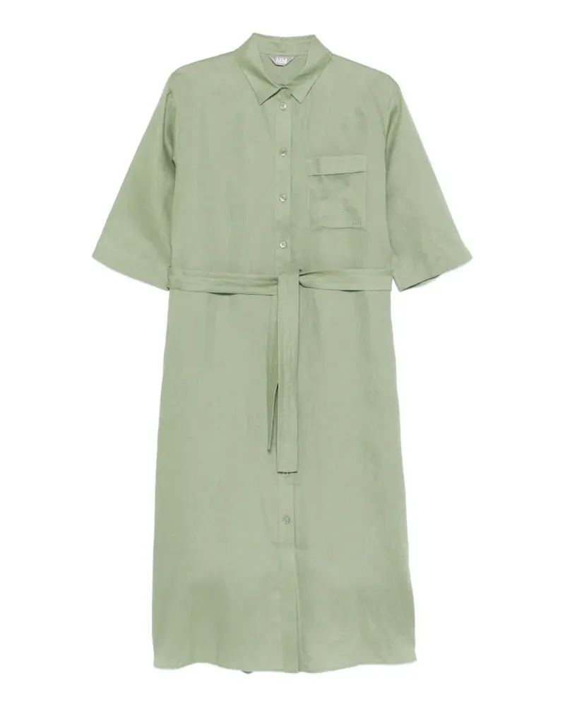 Max Mara button belt linen midi dress - Grün Grün