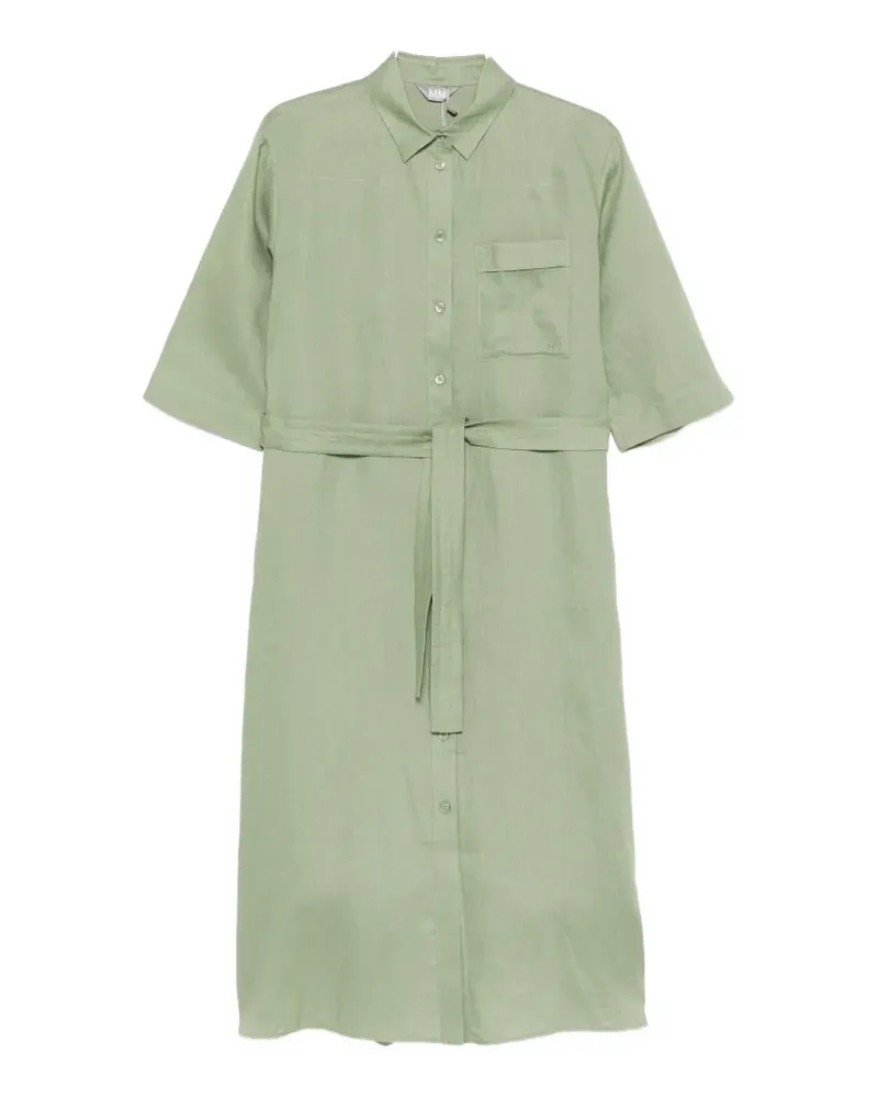 Max Mara button belt linen midi dress - Grün Grün