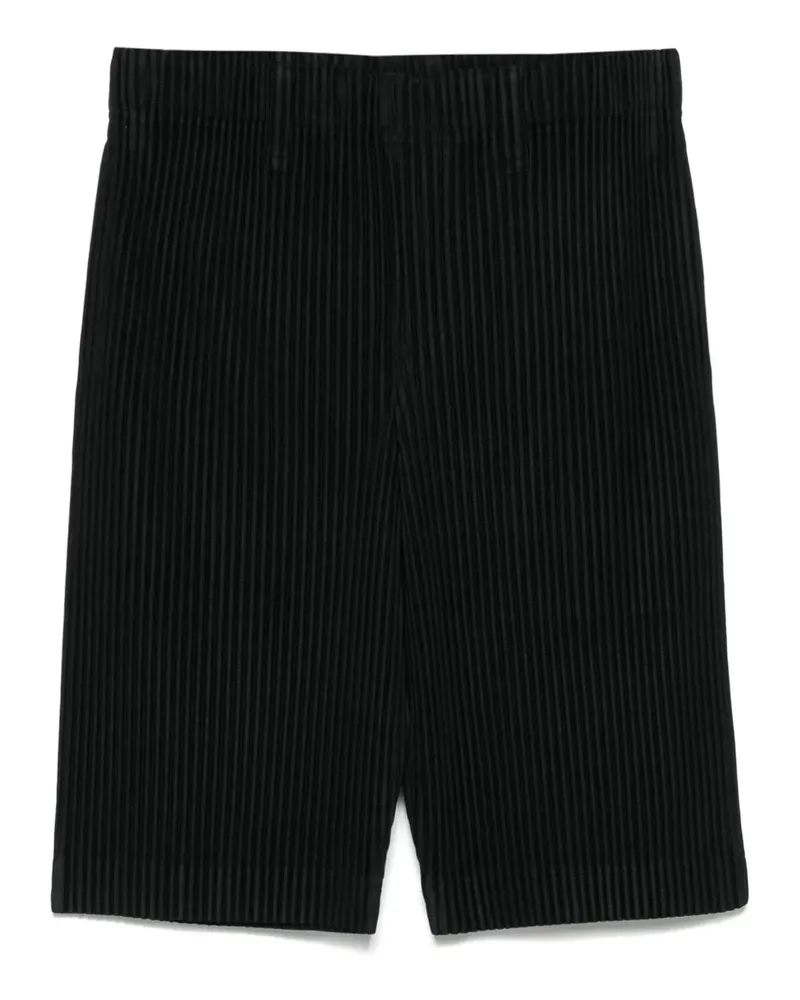 Issey Miyake Plissierte Shorts - Schwarz Schwarz