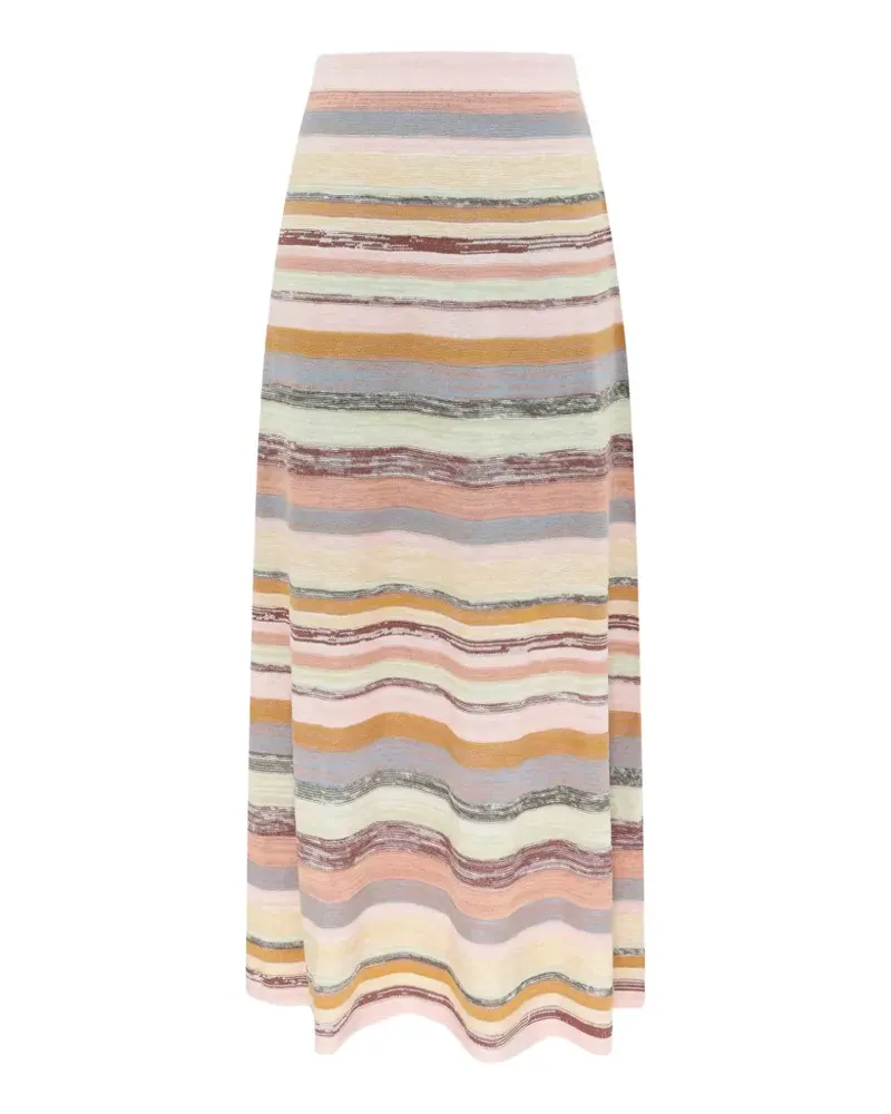 Zimmermann Luna Mouline striped midi skirt - Rosa Rosa