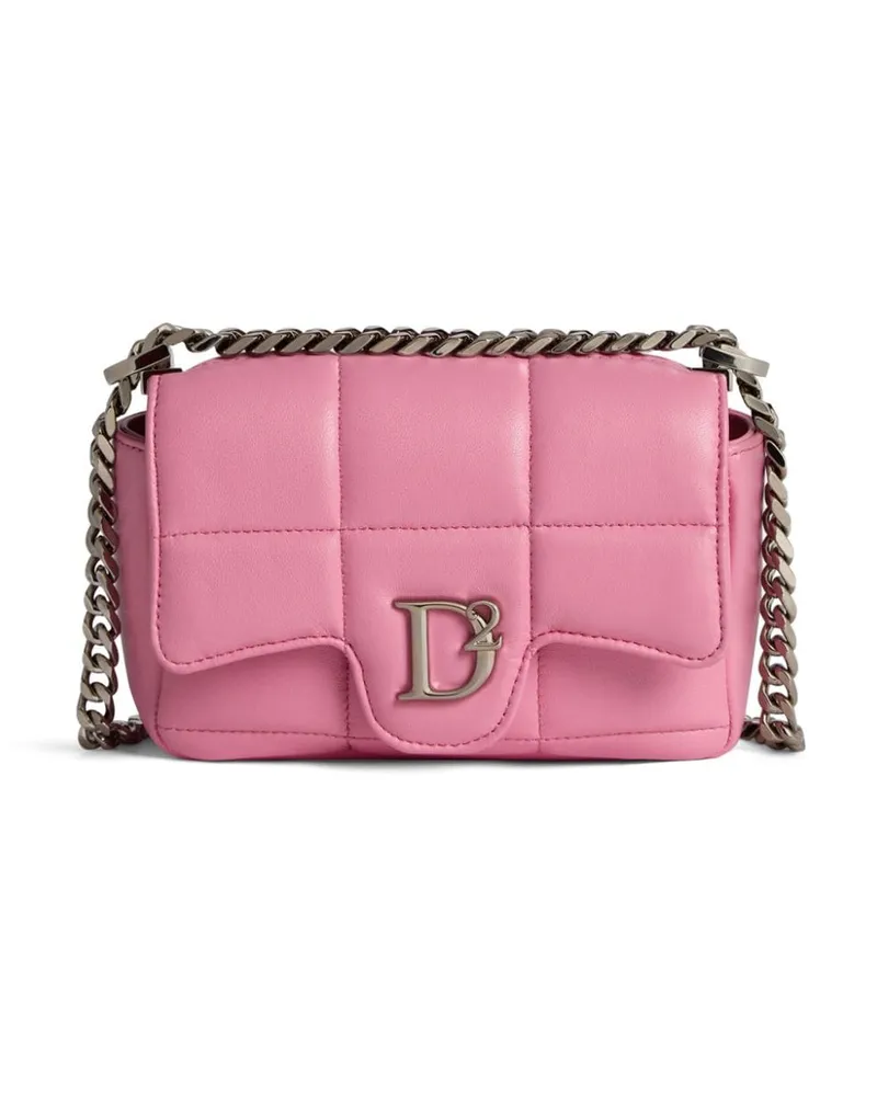 Dsquared2 Gesteppte Tasche mit Logo-Schild Rosa