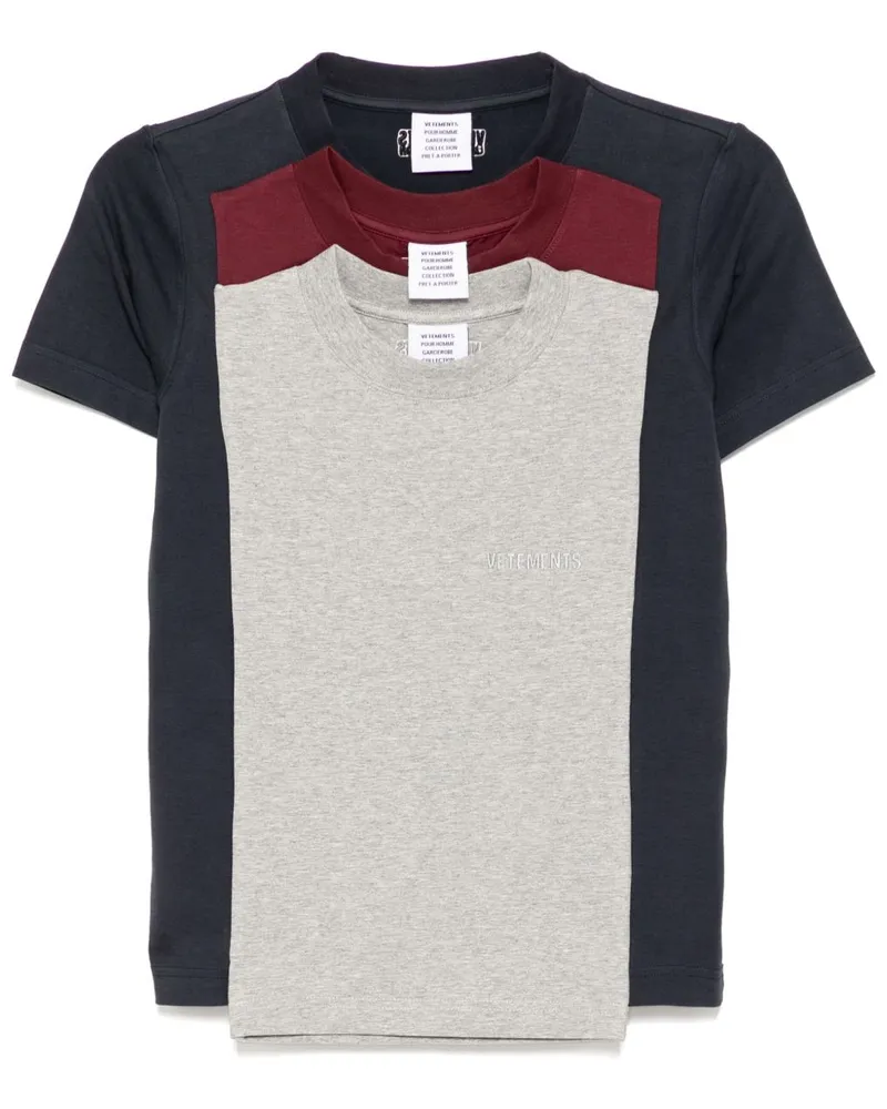 VETEMENTS T-Shirt im Layering-Look - Blau Blau