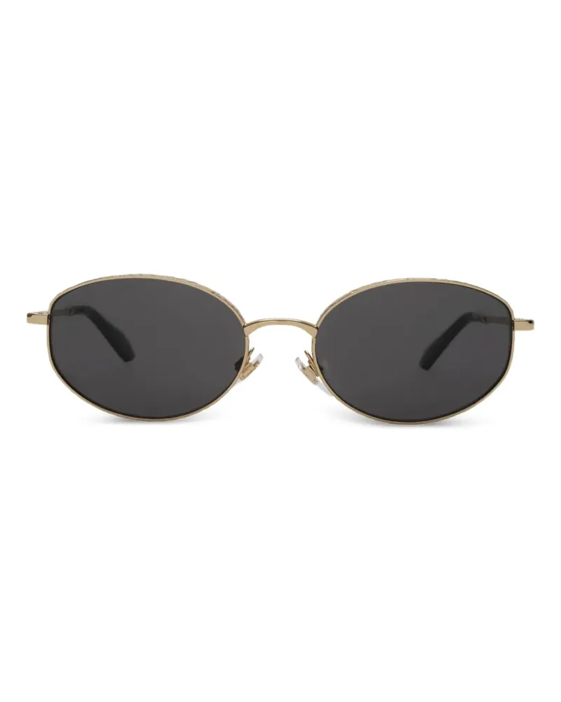 Burberry Ovale Sonnenbrille aus Metall mit Karo - Gold Gold