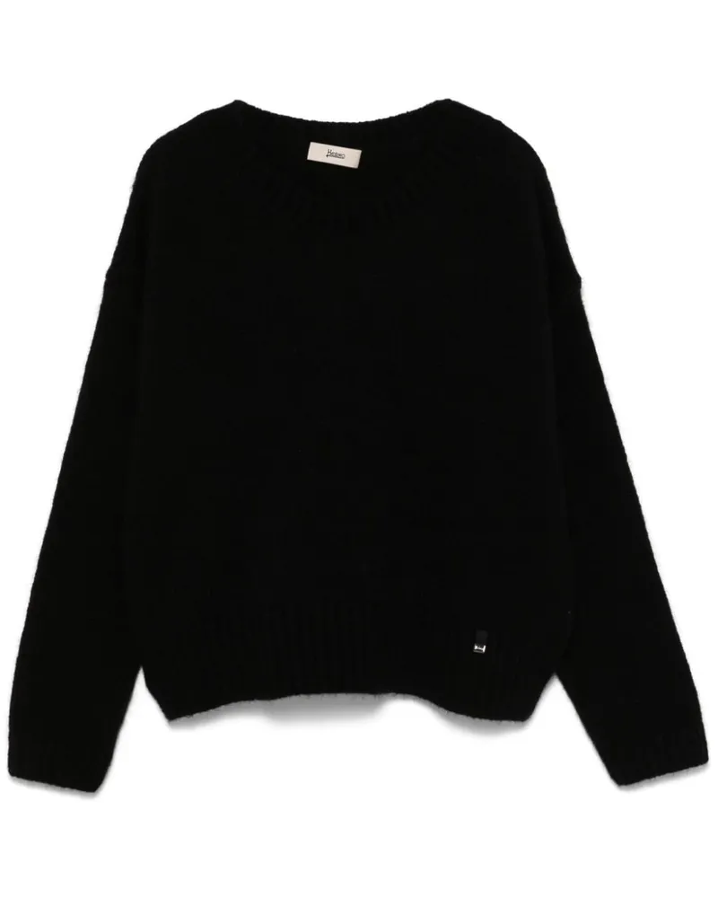 Herno Pullover mit Logo-Schild - Schwarz Schwarz