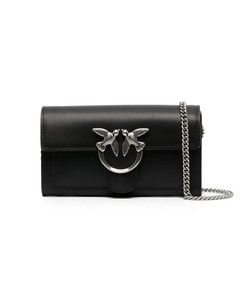 Pinko Umhängetasche mit Logo-Schild - Schwarz Schwarz